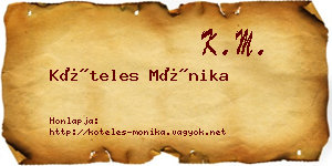 Köteles Mónika névjegykártya